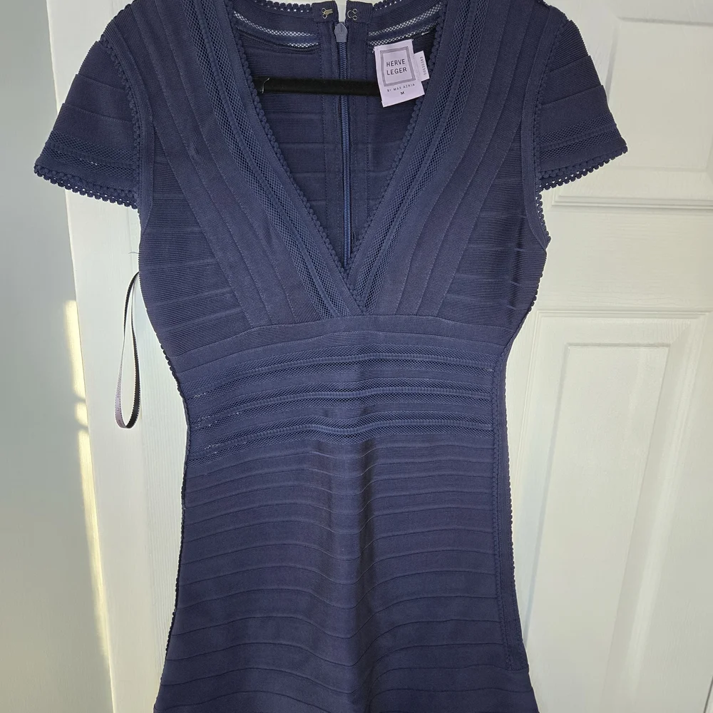 Herve Leger Deep Blue Mini Dress - Picture 1 of 3